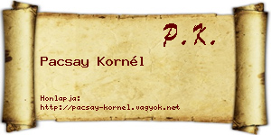 Pacsay Kornél névjegykártya