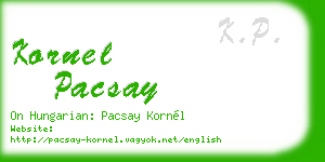 kornel pacsay business card