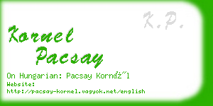 kornel pacsay business card